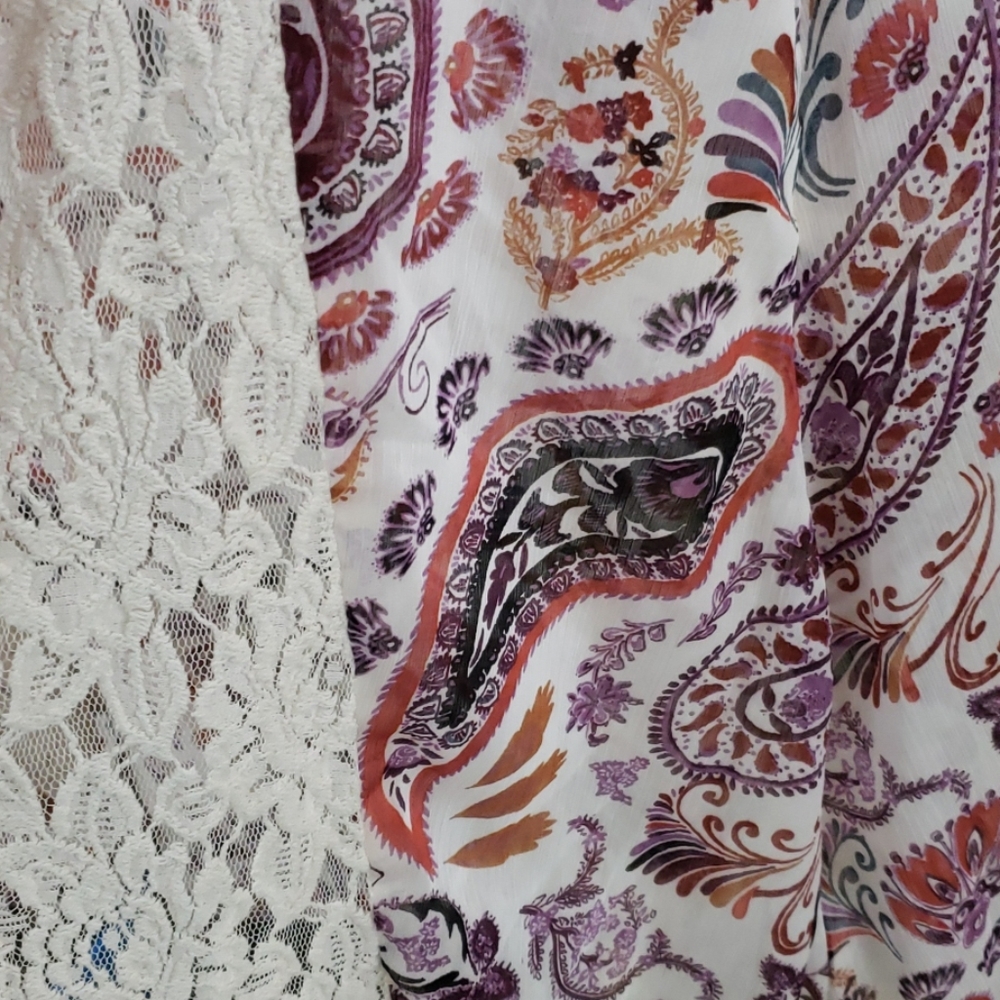 American Eagle Lace Detail Boho Kimono Size XS-S - Picture 7 of 7